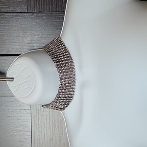 NWT Black Crystal & Silverstone Nicole Choker Necklace